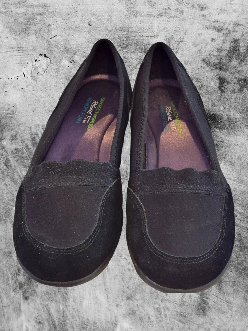 Skechers Relaxed Fit Career Black Suede Loafers Size 8.5